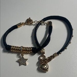 JUICY COUTURE Gold and Black Charm Bracelets
